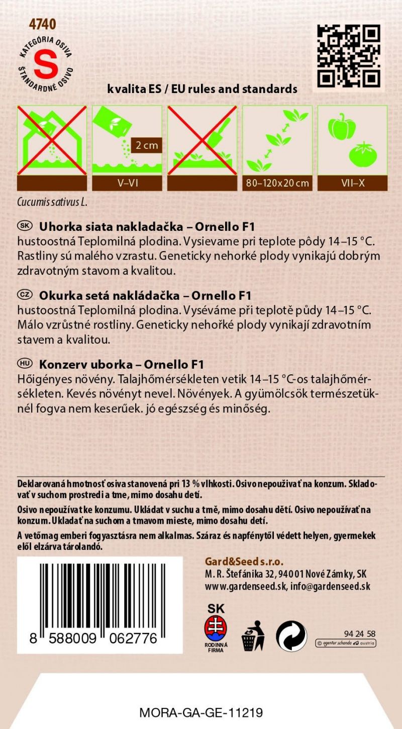 Kinekus Uhorka naklad. ORNELO F1 #8SK