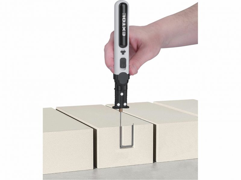 EXTOL PREMIUM Pero vyrezávacie na polystyrén AKU, 2Ah. USB nabíjanie