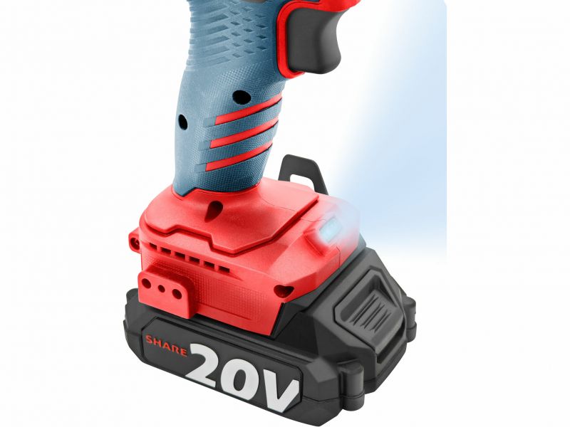 EXTOL PREMIUM Vŕtačka s príklepom SHARE 20V, 2x2Ah, 50Nm