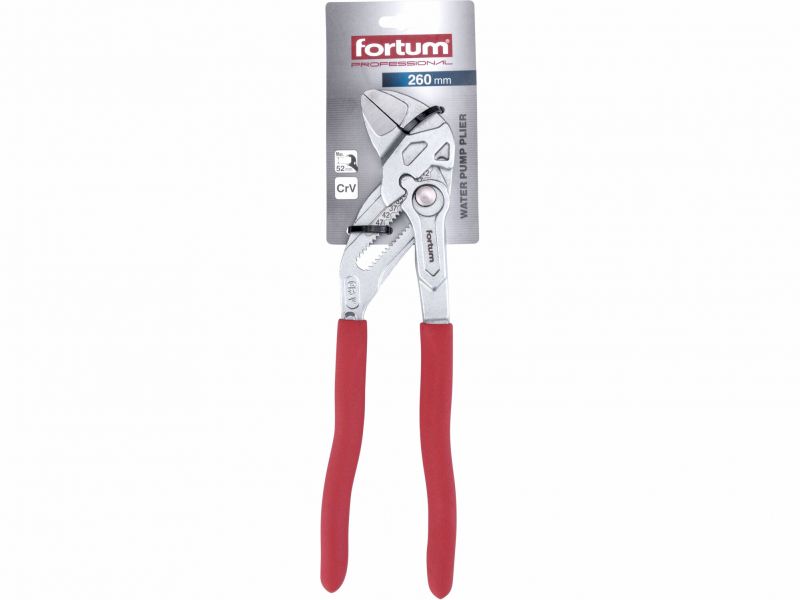 FORTUM Kľúč kliešťový s hladkými čelusťami, 250mm, CrV, poniklovaný