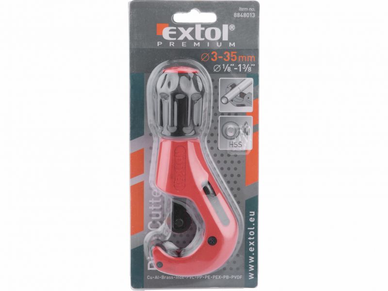 EXTOL PREMIUM Rezač rúrok priemer 3-35mm s odhrotovačom, 2 rezné kolieska