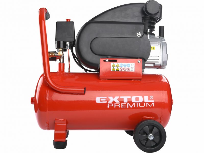 EXTOL PREMIUM Kompresor olejový, nádoba 24L, príkon 1,5kW, max 8bar