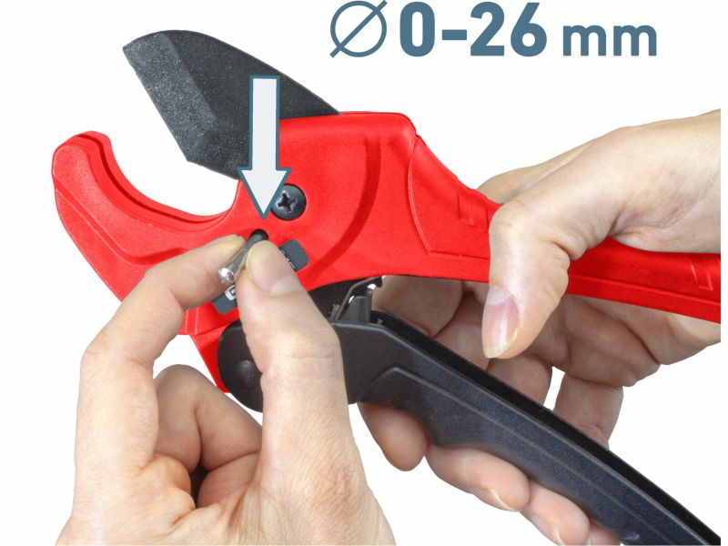 EXTOL PREMIUM Nožnice na plastové rúrky, max. 42mm,vymeniteľná troj. čepeľ