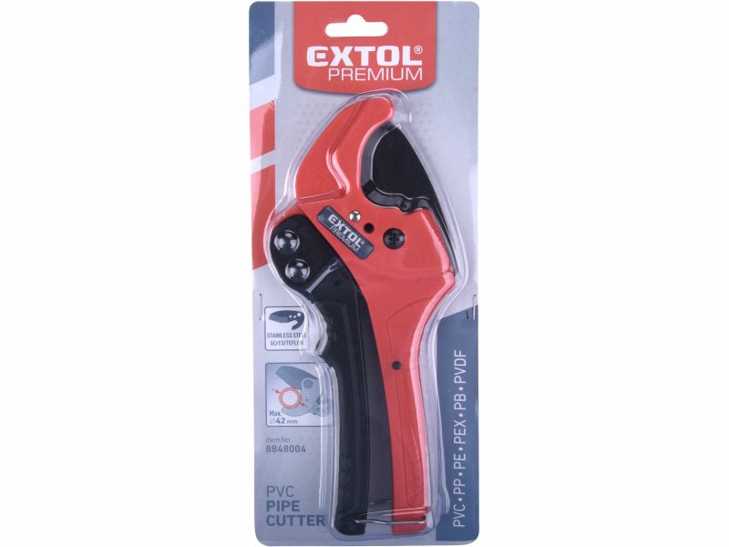 EXTOL PREMIUM Nožnice na plastové rúrky, max. 42mm,vymeniteľná troj. čepeľ