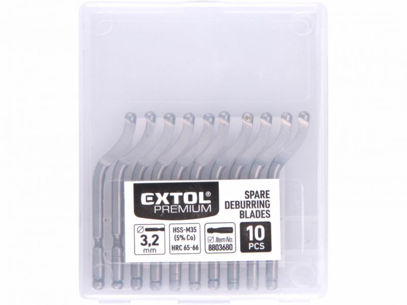EXTOL PREMIUM Čepele k odhrotovaču kobaltové, 10k, 45 stupňov