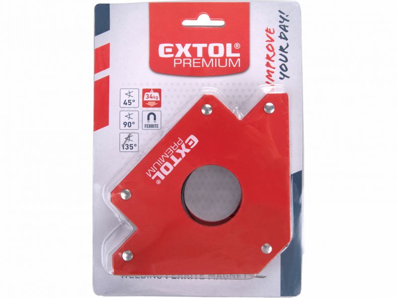 EXTOL PREMIUM Uholník magnetický na zváranie 40-90-125st, sila magnetu 34kg