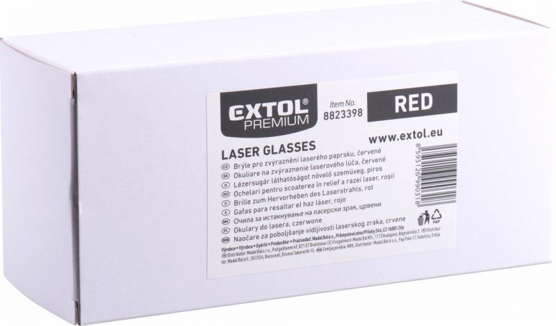 EXTOL PREMIUM Okuliare k laserovej vodováhe, zelené