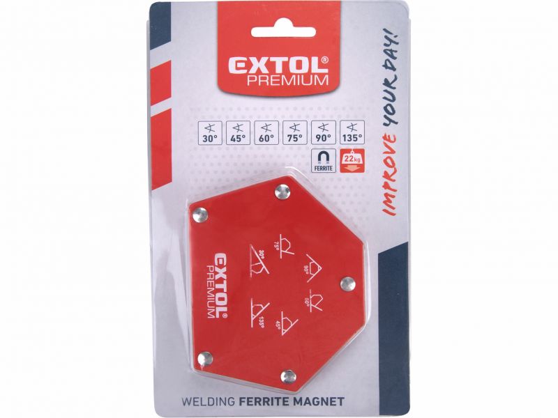 EXTOL PREMIUM Uholník na zváranie magnetický, 30-45-60-75-90-135st, sila magnetu 23 kg