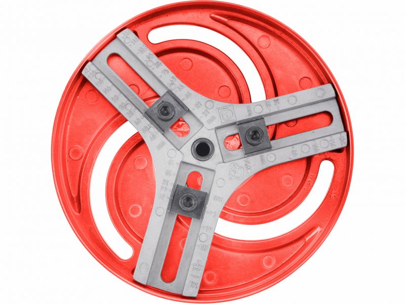 EXTOL PREMIUM Vyrezávač otvorov trojramenný nastaviteľný, priemer 19-127mm, Bi-metal nože, hliníková základňa
