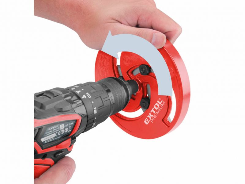 EXTOL PREMIUM Vyrezávač otvorov trojramenný nastaviteľný, priemer 19-127mm, Bi-metal nože, hliníková základňa
