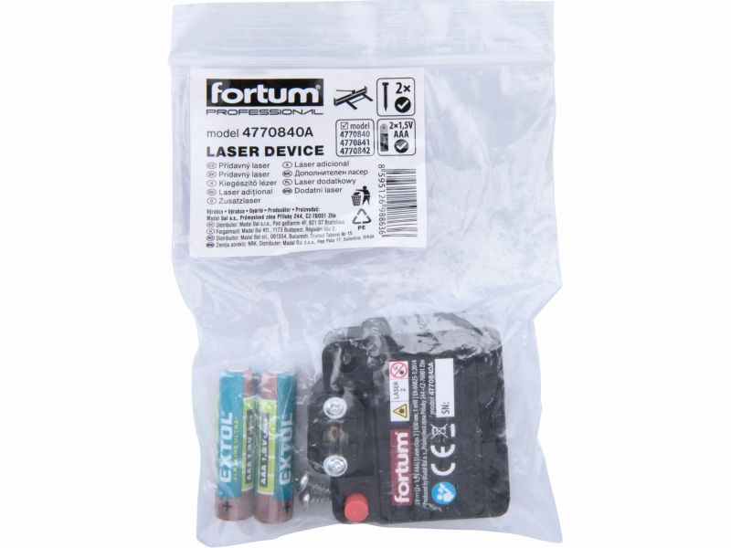 FORTUM Laser prídavný, 2x1,5V AAA, pre 4770840, 4770841, 4770842