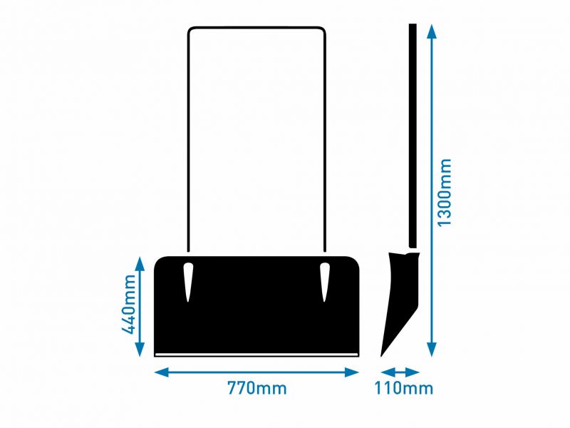 Kinekus Odhŕňač na sneh plastový 770mm, Al lišta, s koliekami