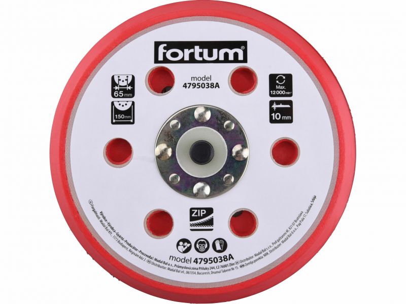 FORTUM Brúska základňa 150mm, suchý zips