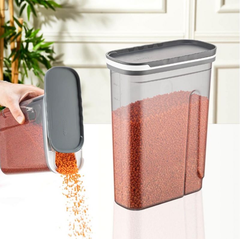 Kinekus Dóza na sypké potraviny plastová, 3l, posuvný uzáver, s mierkou