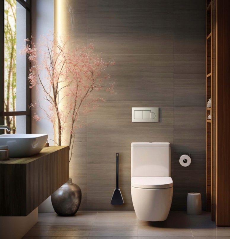 Kinekus Kefa WC komplet SMART s nádobkou, antibakteriálna, čierna silikónová