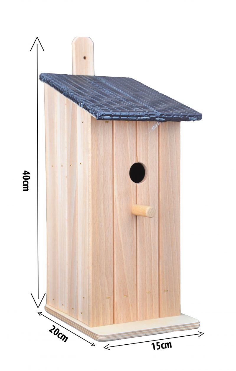 Kinekus Búdka pre vtáky natur s plechovou strechou