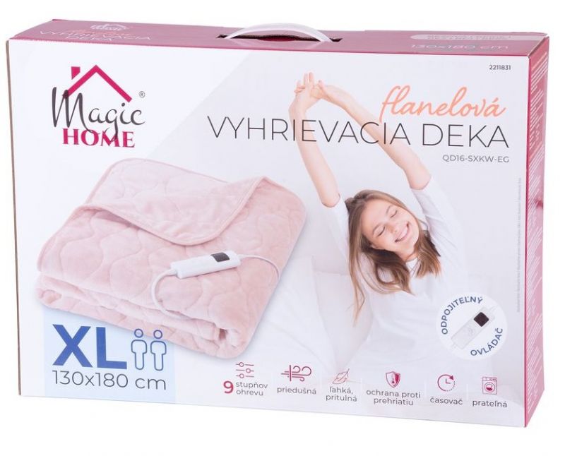 Kinekus Deka MagicHome, výhrevná, flanel, béžová, 180x130 cm