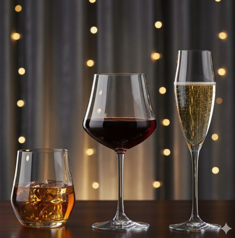 Kinekus Pohár sada whisky, víno, šampanské 18ks EGO