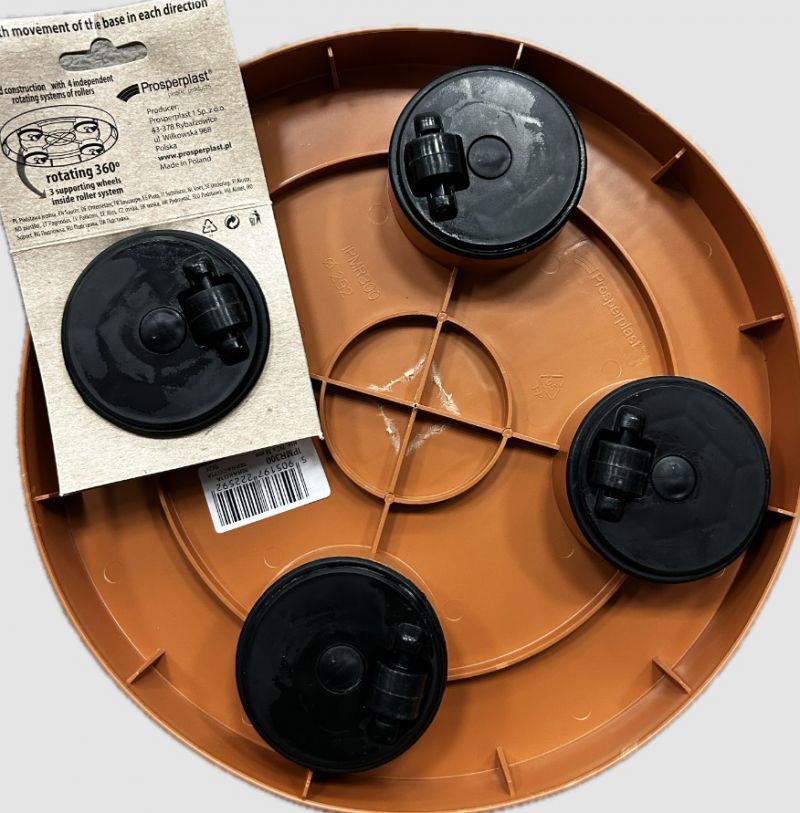 Kinekus Podložka plastová pod kvetináč na kolieskach priemer 292mm, terakota, výška 40mm