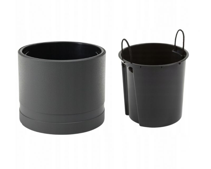 Kinekus Kvetináč plastový priemer 430 mm, KOMA, antracit, výška 380 mm, s vložkou