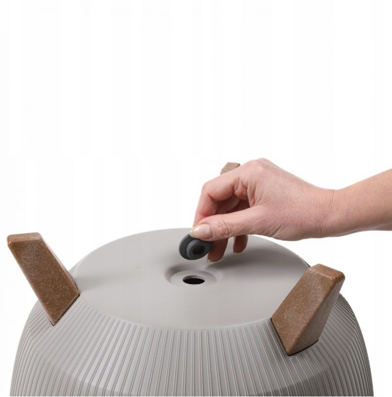 Kinekus Kvetináč plastový, priemer 330mm, ROMA JUMPER, taupe sivohnedý
