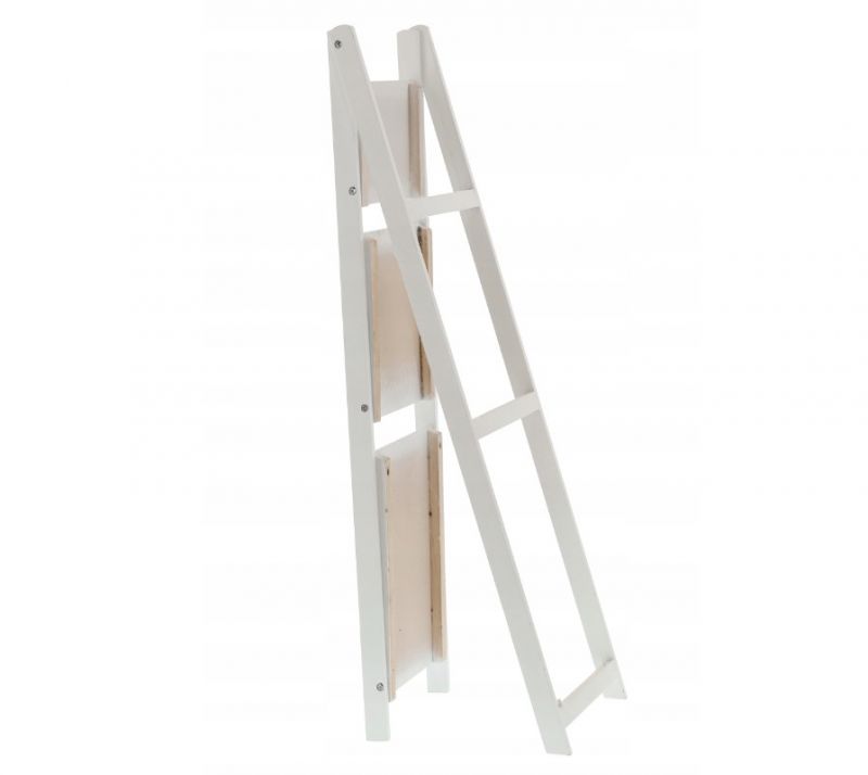 Kinekus Stojan drevený biely 3-policový, na kvety, 42 x 39 x 109 cm, skladací