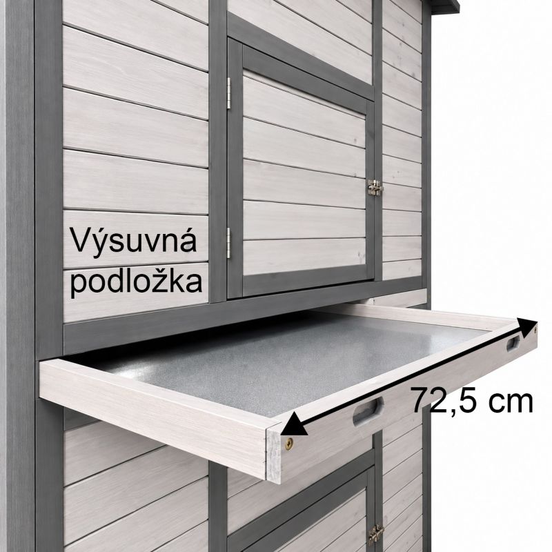 Kurín drevený s výbehom 310x125x192cm TUGELA , šedý GARDENKUS foto7