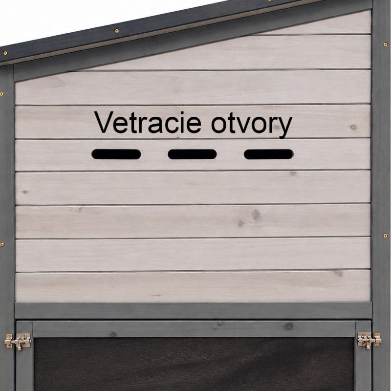 Kurín drevený s výbehom 310x125x192cm TUGELA , šedý GARDENKUS foto8