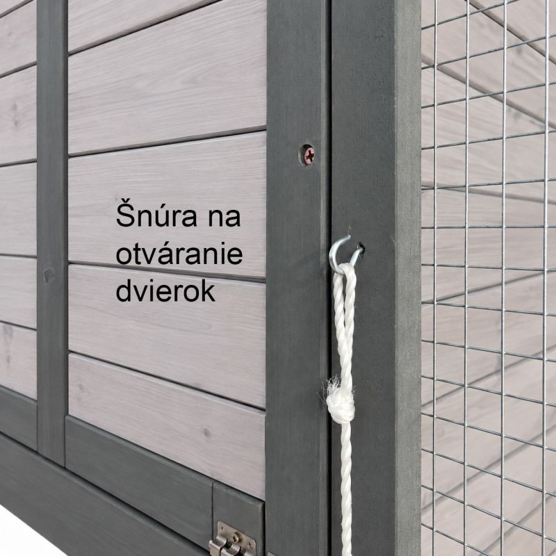 Kurín drevený s výbehom 310x125x192cm TUGELA , šedý GARDENKUS foto11