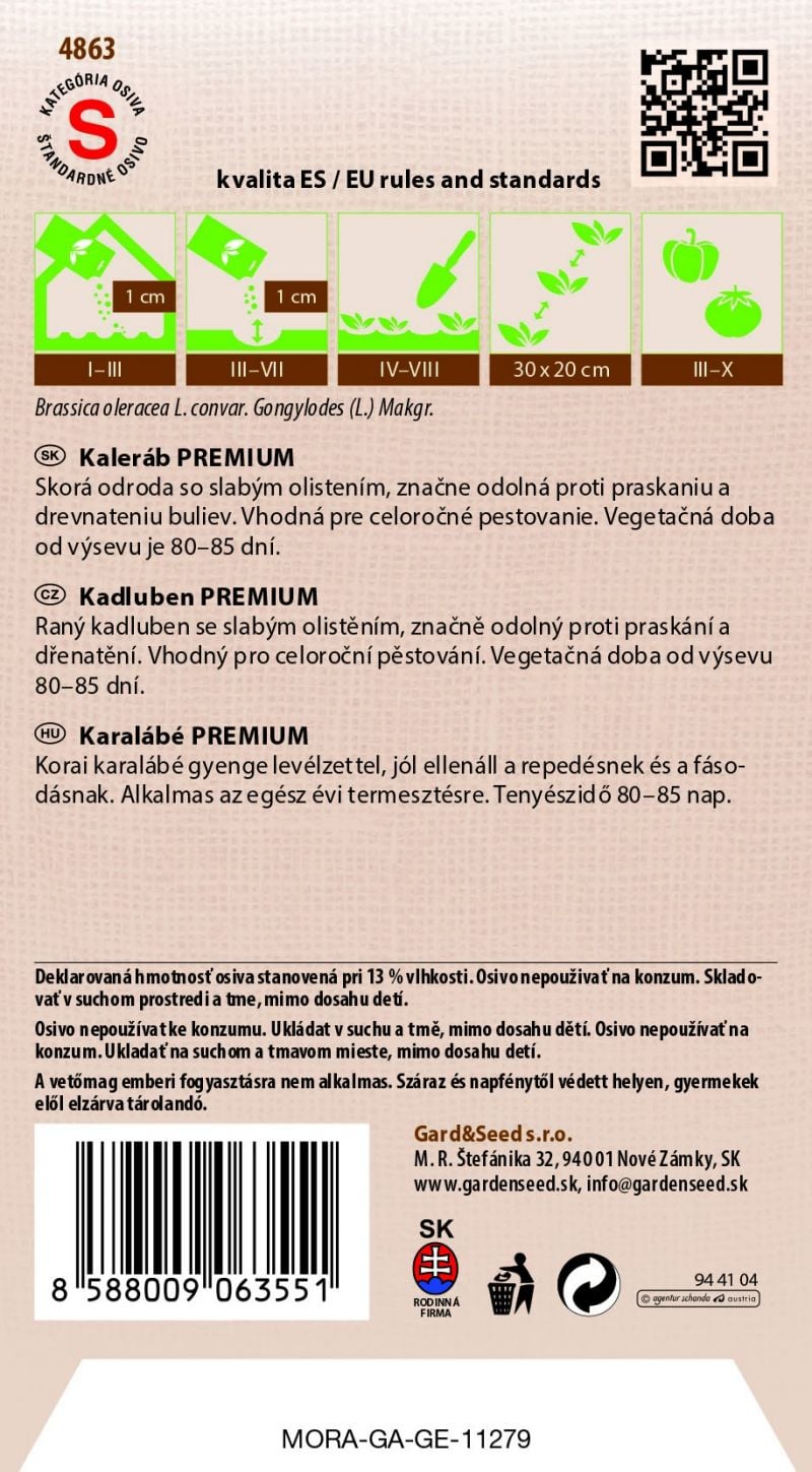 Kinekus Kaleráb skorý modrý premium line #4SK