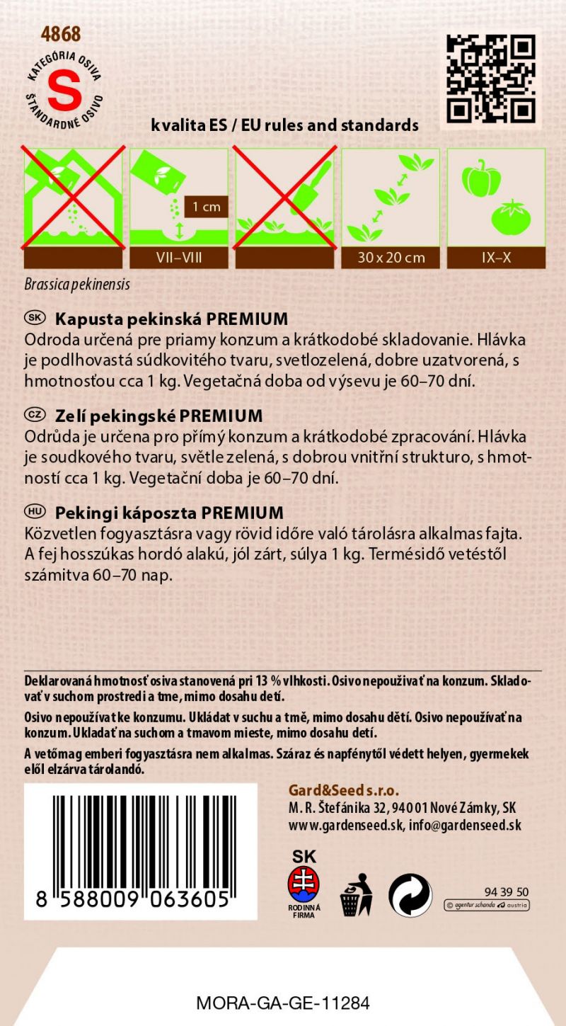 Kinekus Kapusta čínska PREMIUM LINE #4SK