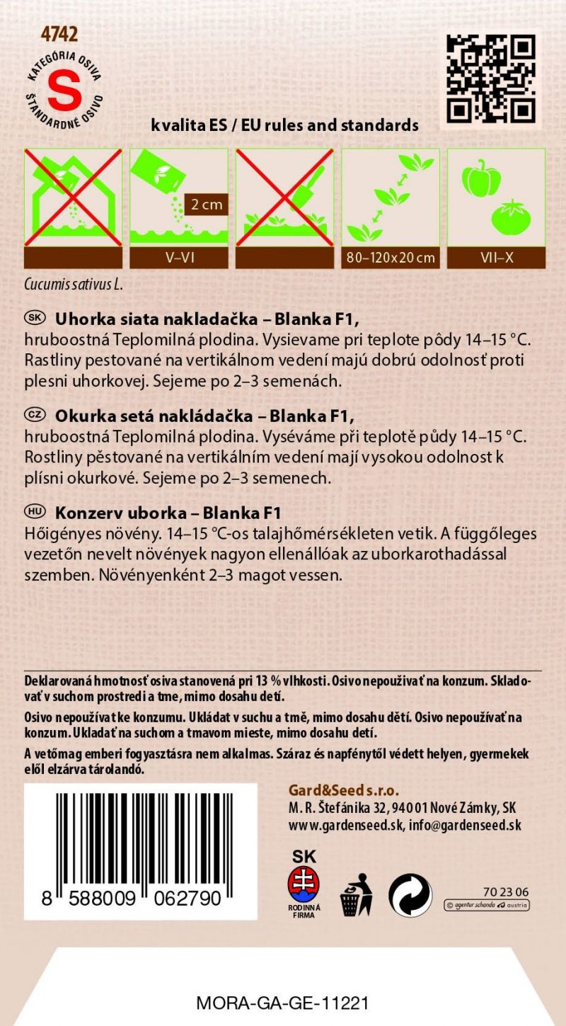 Kinekus Uhorka nakladačka BLANKA F1