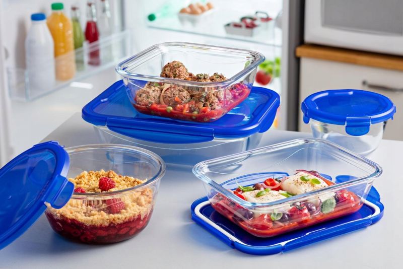 PYREX Dóza na potraviny s tesniacim vekom obdĺžniková, 25x19x7cm, 1,9L, sklo číre PYREX