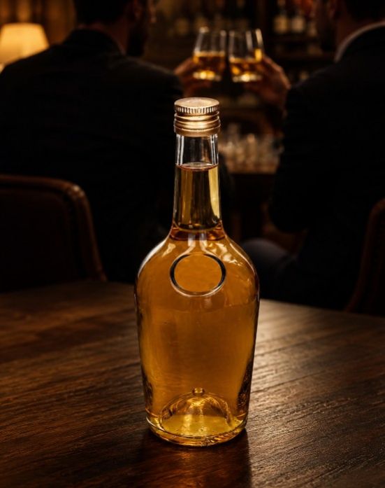 Fľaša na alkohol sklenená, 500ml, GLORIA, s uzáverom foto3