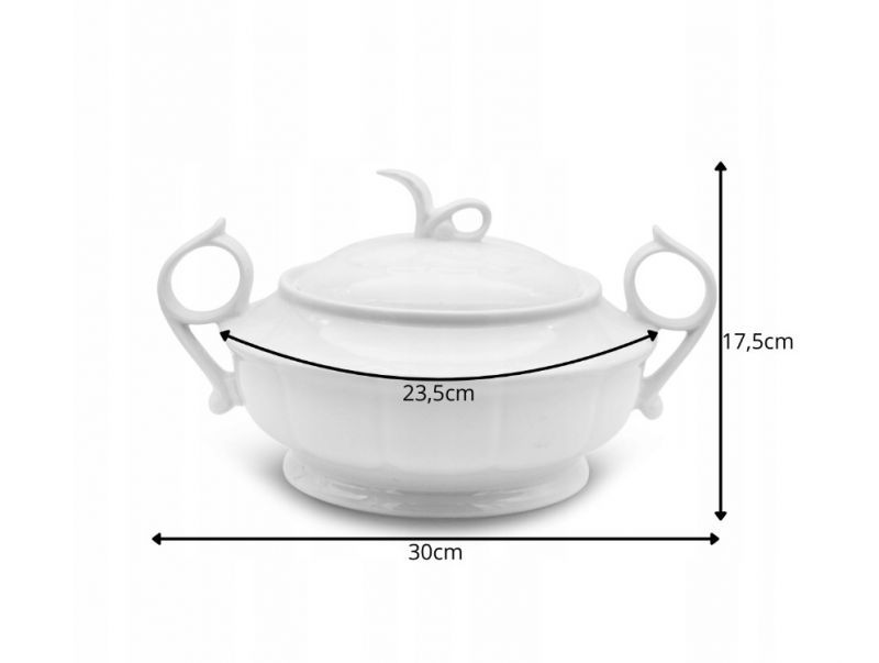 Kinekus Misa na polievku porcelánová, 2,4L, dekoratívne rukoväte