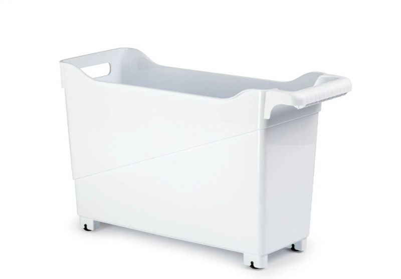 Kinekus Organizér plastový 17 x 45 x 29cm biely s kolieskami