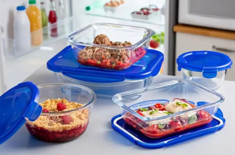 Kinekus Dóza na potraviny s tesniacim vekom, 12x12x12cm, 0,8L, sklo číre PYREX