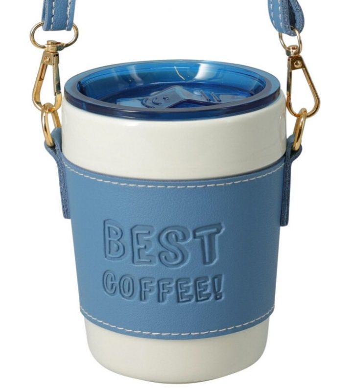 Kinekus Pohár porcelánový s viečkom 420 ml, s pútkom, mix farieb