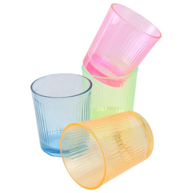 Kinekus Pohár na vodu sklenený 360ml 4ks, farebný mix