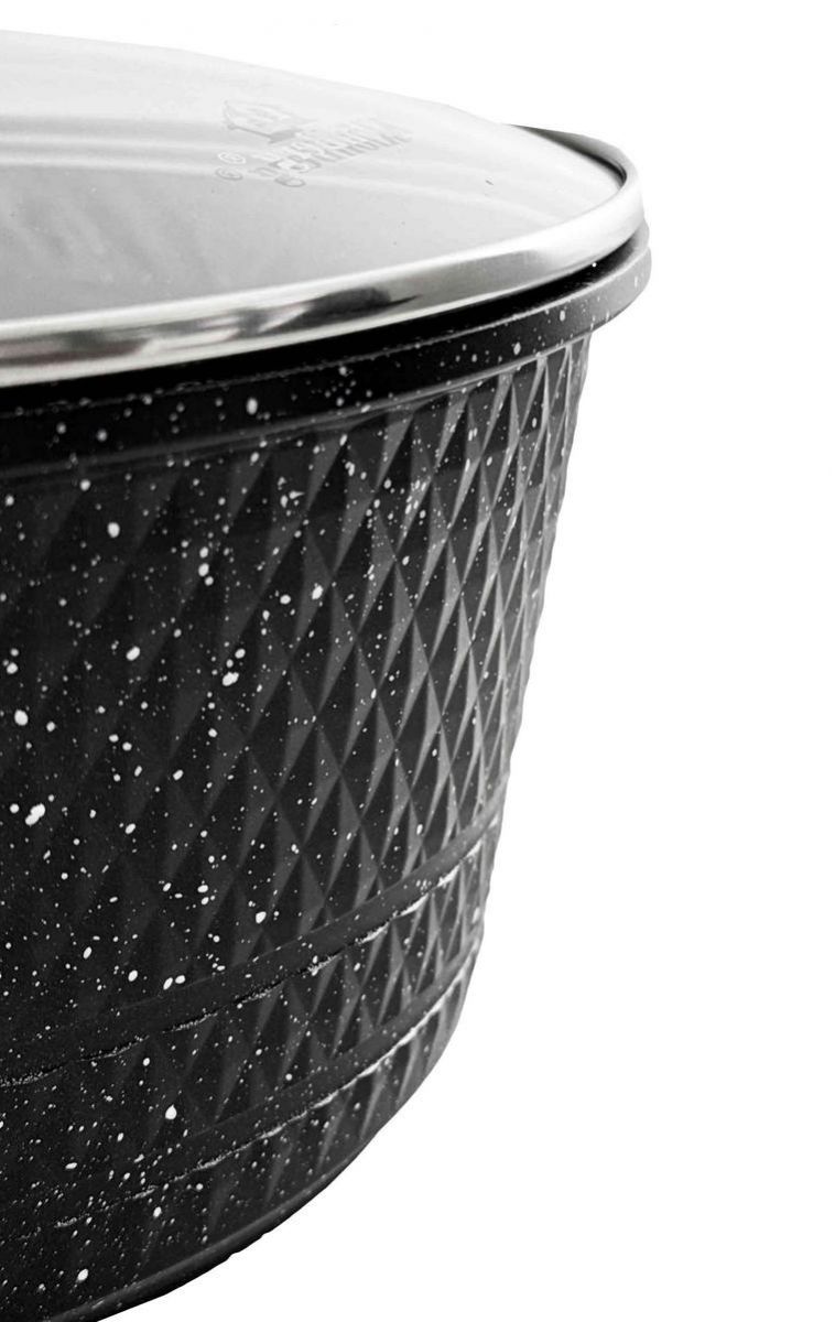 KLÖNBERG Hrniec hliníkový + pokrievka 3,2L, 22x11cm, DIAMANT 3D, čierny