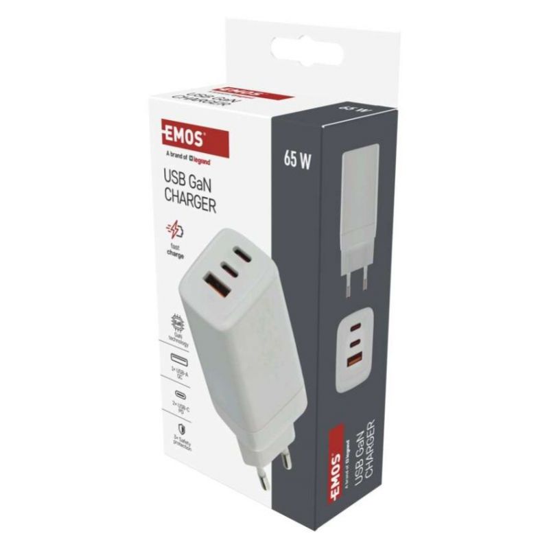 EMOS Adaptér USB univerzálny GaN do siete PD 65 W max