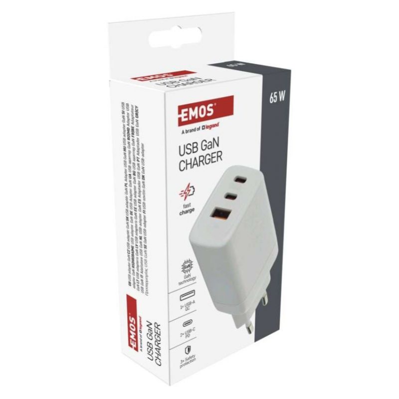 EMOS Adaptér USB univerzálny GaN do siete PD 65 W max