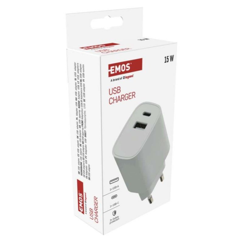 EMOS Adaptér USB univerzálny BASIC do siete 15 W max.