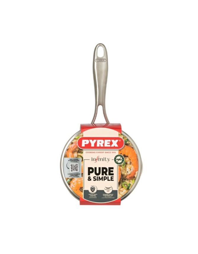 PYREX Kastról nerezový 1,25L, 16cm s rúčkou + sklenená pokrievka INFINITY PYREX