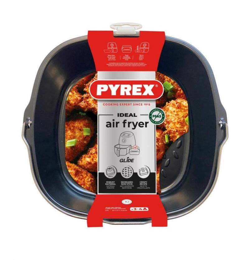 Forma na pečenie štvorcová 1,9L do teplovzdušnej fritézy 22x21x7,5cm s rukoväťou PYREX