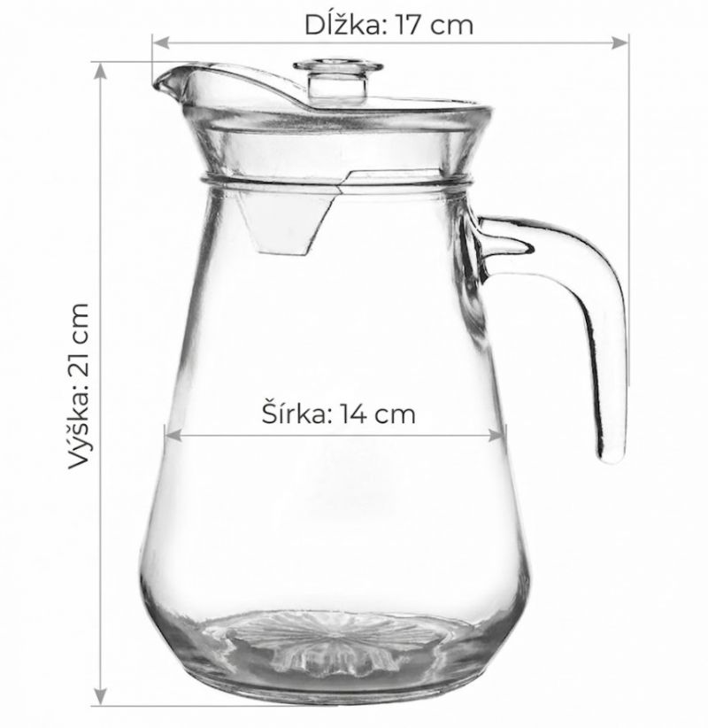 Kinekus Džbán sklenený 1,3L + veko ADAR