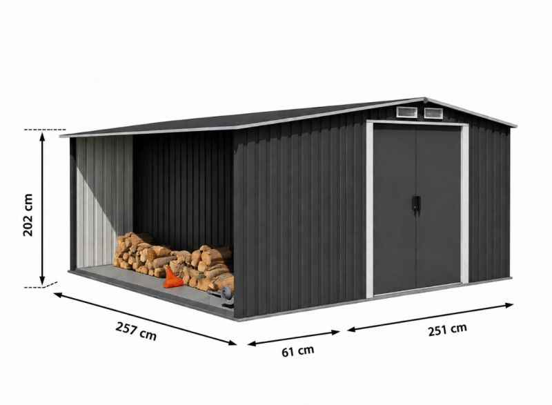 Domček na náradie GA108F GARDENKUS 312x257x202cm