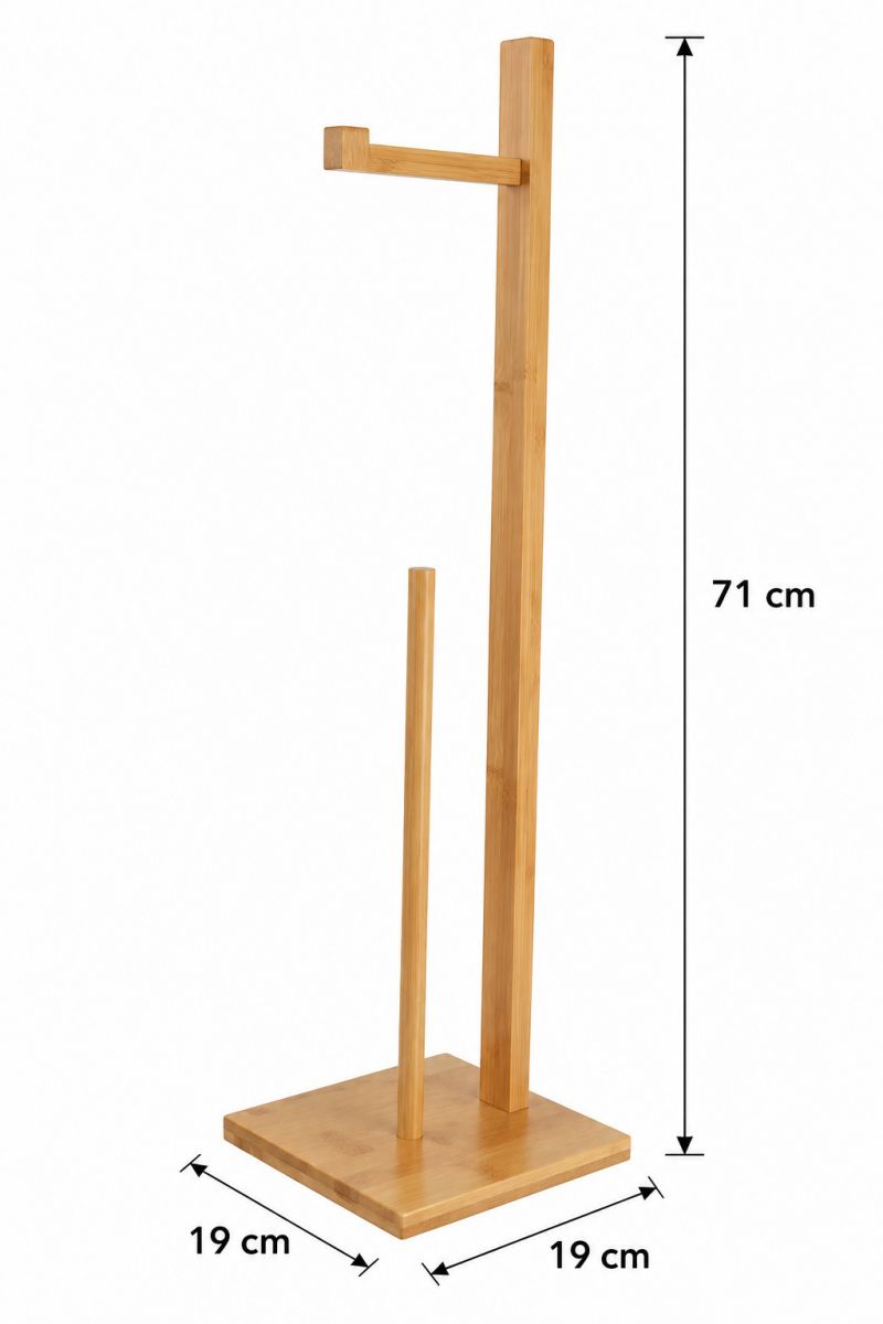 Držiak, stojan na WC toaletný papier drevo