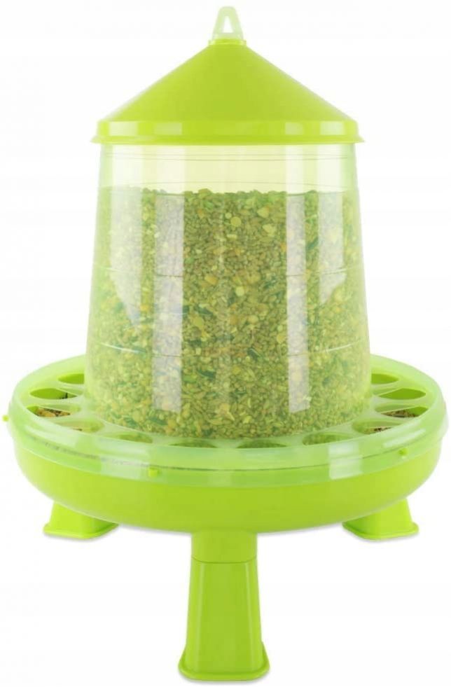 Krmítko pre hydinu plastové, 8kg, s nohami, zelené