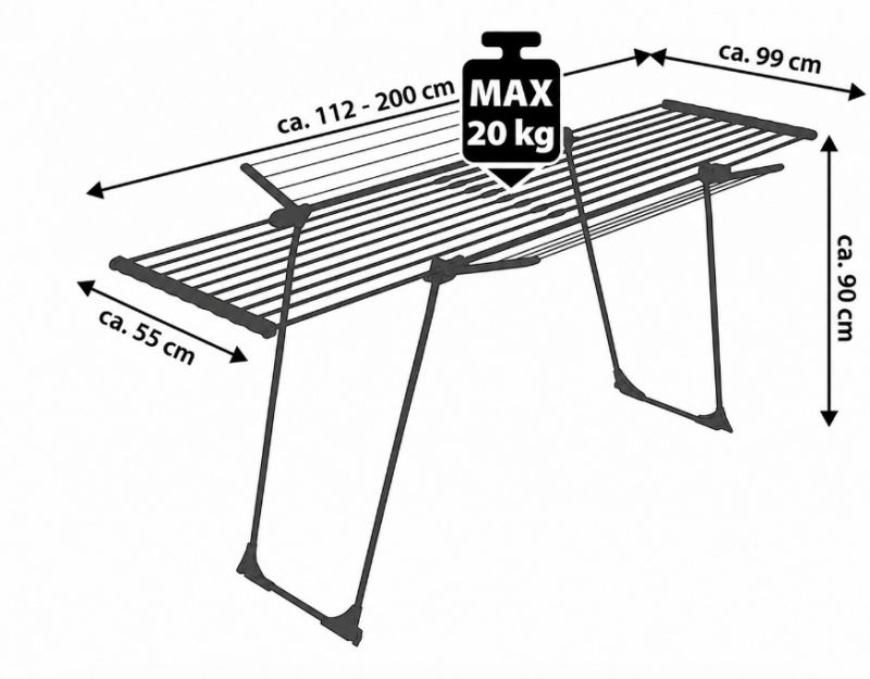Sušiak na prádlo 28m FLEX ultra, s bočnými ramenami
